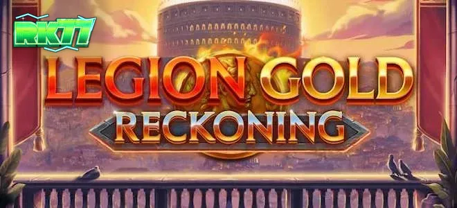Tampilan visual slot Legion Gold Reckoning dengan tema militer kuno
