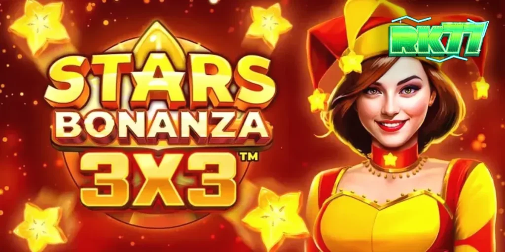Tampilan visual slot Stars Bonanza 3x3 dengan tema buah dan kosmik